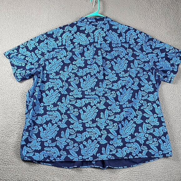 HB Button Shirt Men's 4XL Blue Floral Print Resort Vacation Causal - Picture 8 of 8